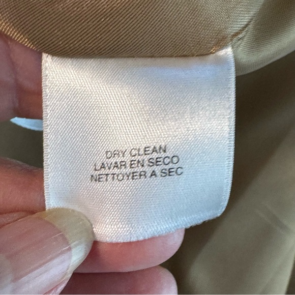 Women Anne Klein Size 12 (Jacket) 8 (Pants) Tan Polyester/Rayon/Spandex Pantsuit - Picture 10 of 16